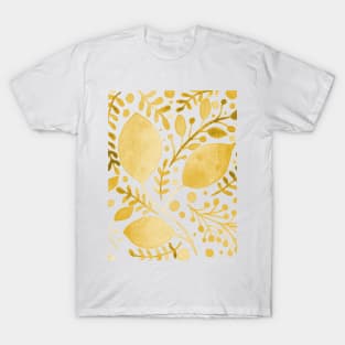 Yellow watercolor leaves T-Shirt